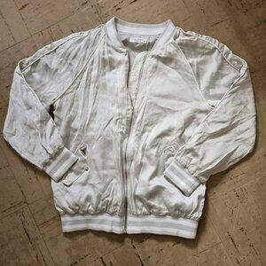 Equipment 100% Silk Embroidered Bomber Jacket